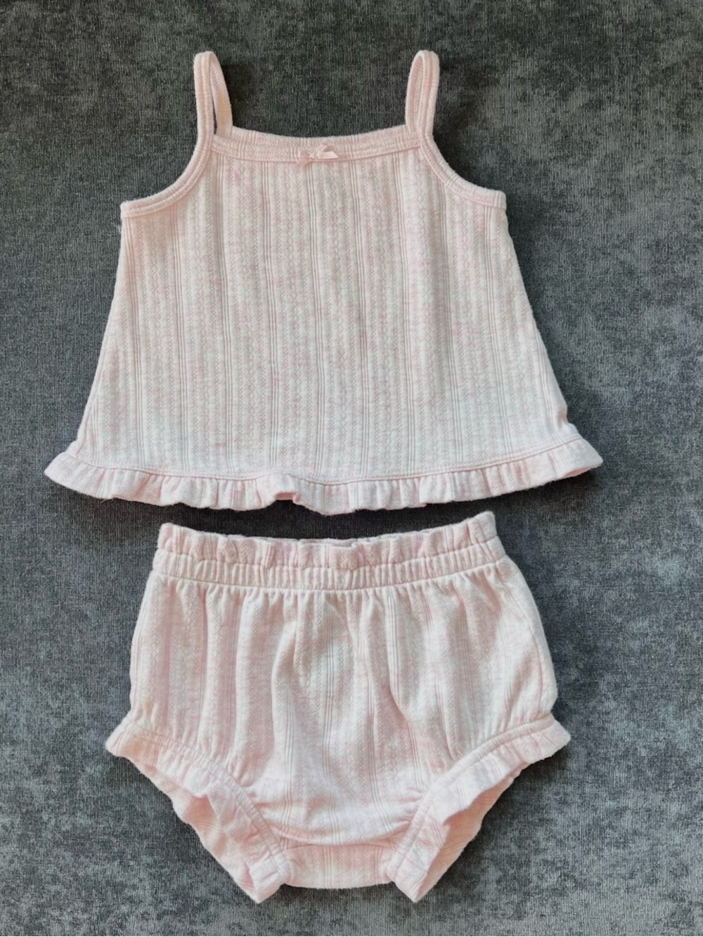 GAP Light Pink Ribbed Tank & Bloomers Pajama Set